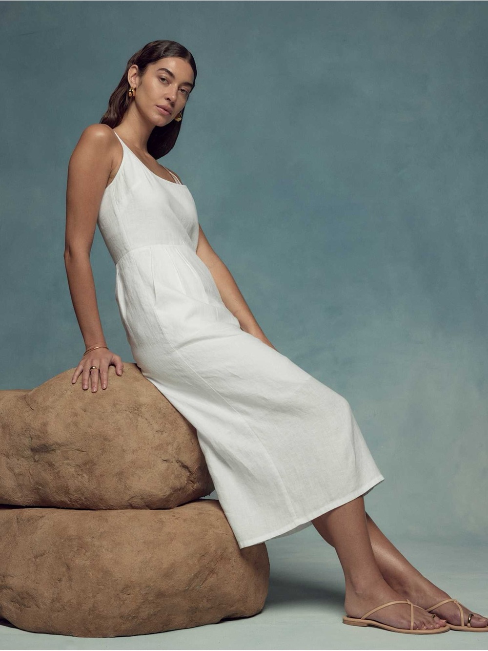 NWT Quince White Linen Dress - XS